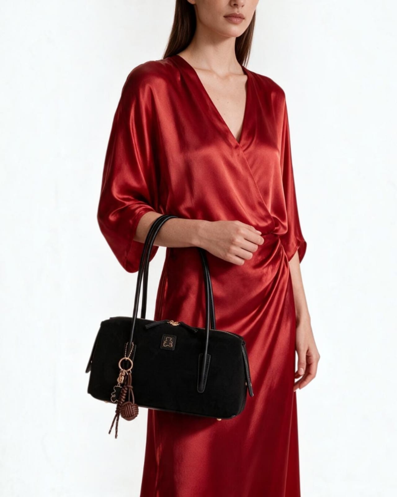 BLACK SUEDE HANDBAG