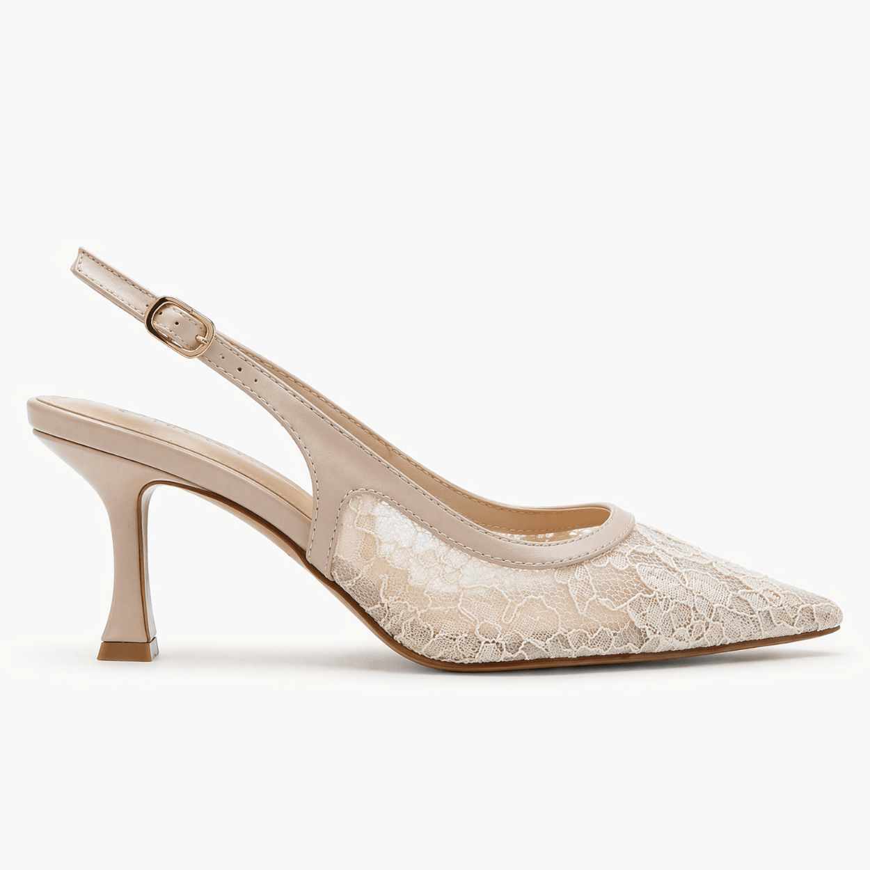 Beige Slingback Heel - DeeBoutique