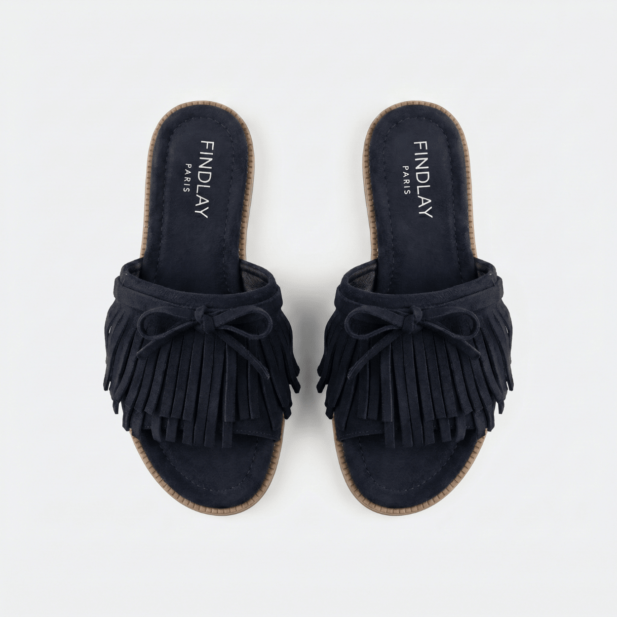 Black Fringe Slide Sandal - DeeBoutique