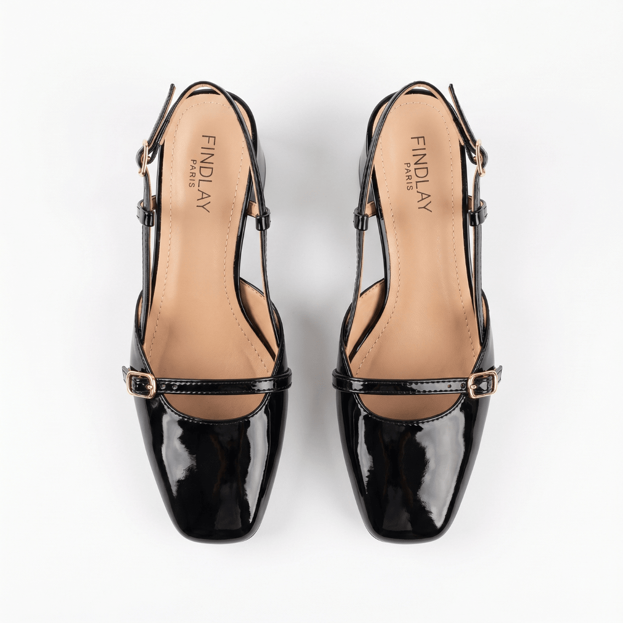 Black Patent Slingback Mary Jane Heel - DeeBoutique