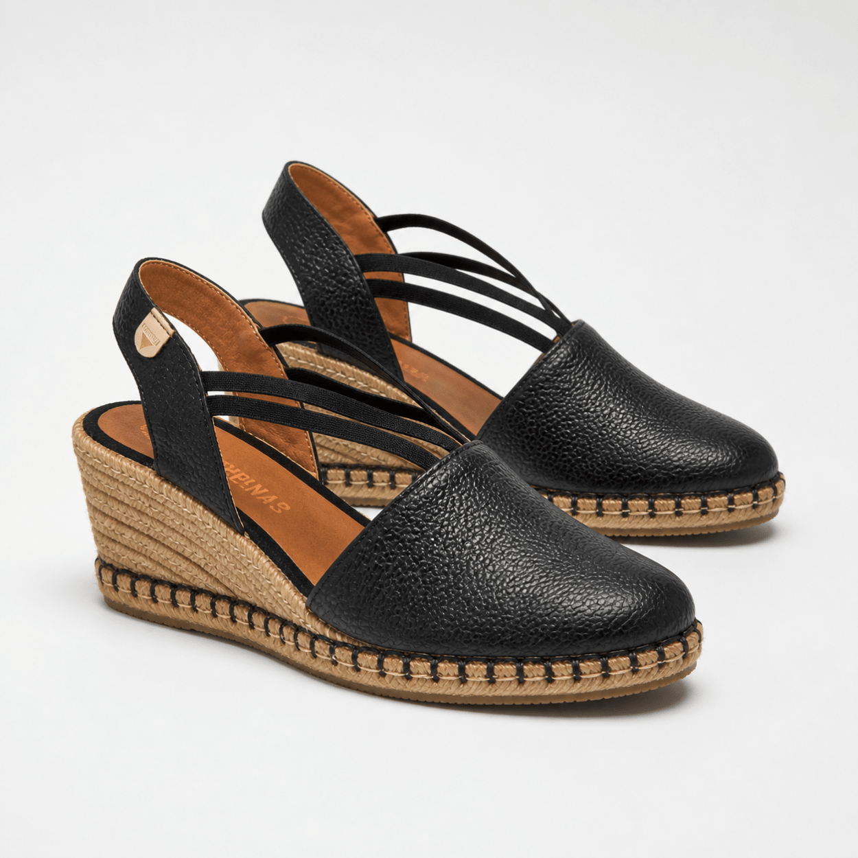 Black Slingback Wedges - DeeBoutique