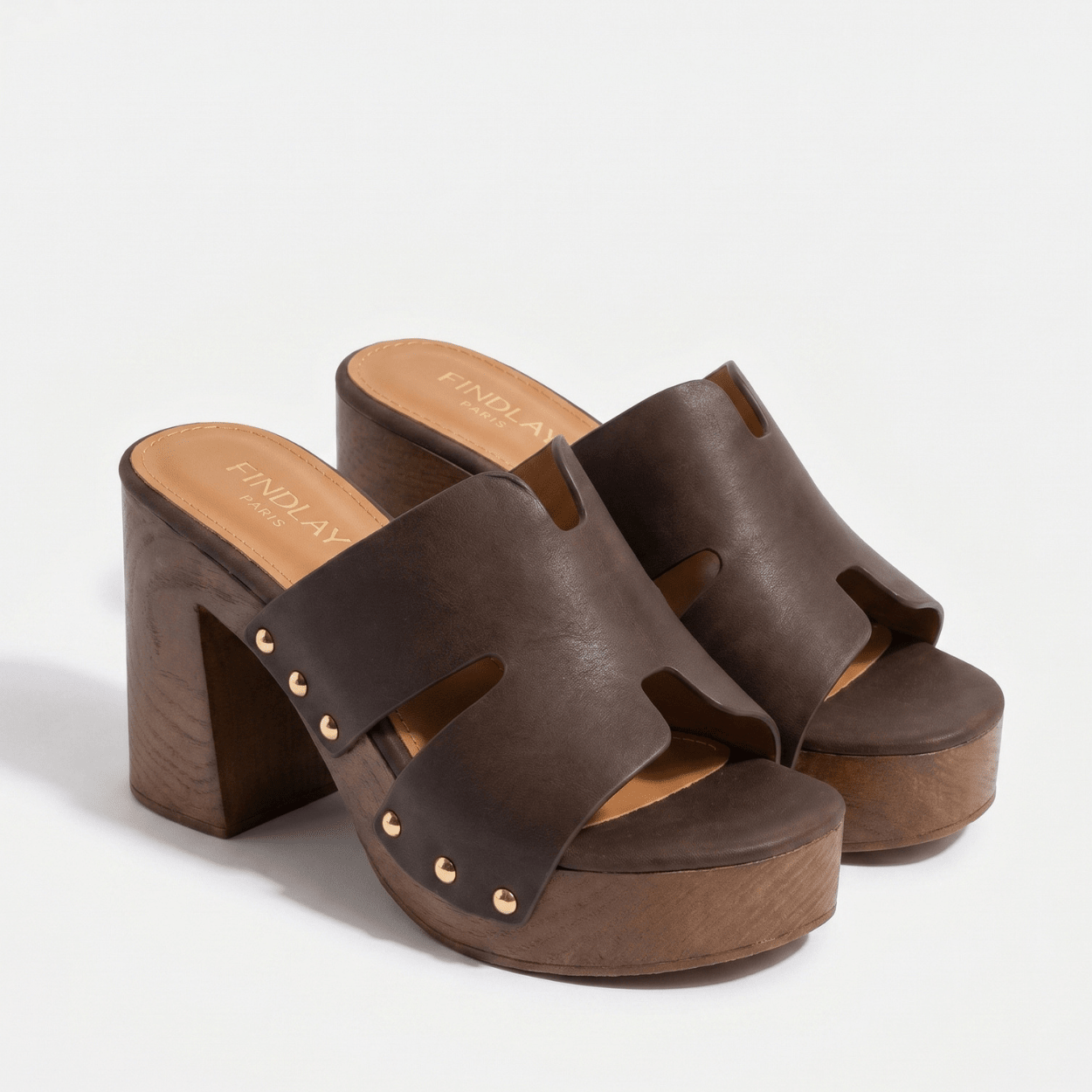 Brown Platform Mule Heel - DeeBoutique