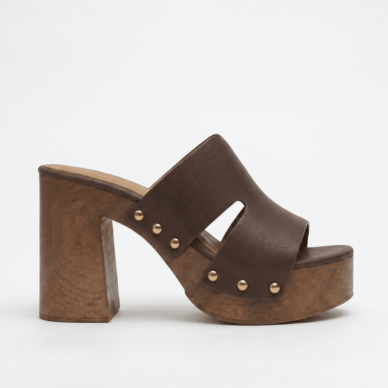 Brown Platform Mule Heel - DeeBoutique