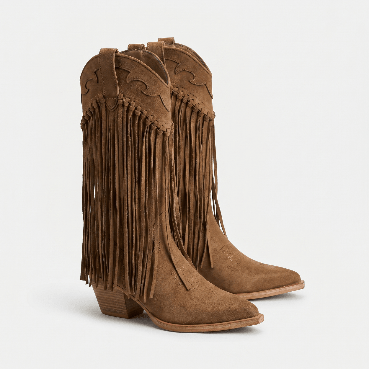 Camel fringe Cowboy Ankle boot - DeeBoutique