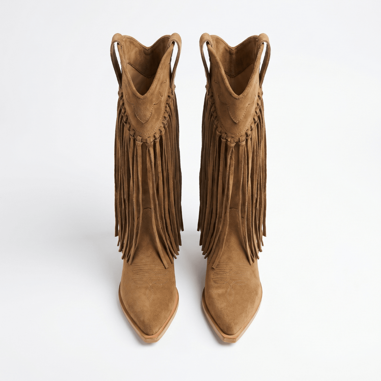 Camel fringe Cowboy Ankle boot - DeeBoutique