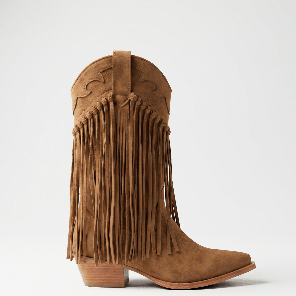 Camel fringe Cowboy Ankle boot - DeeBoutique