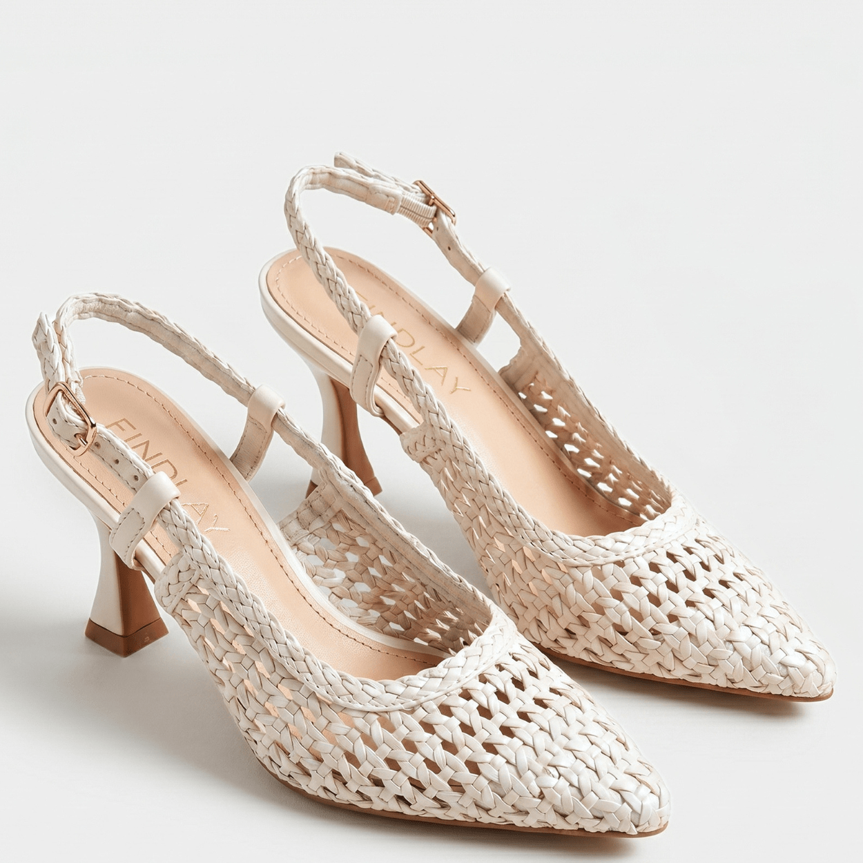 Cream White Slingback Pumps - DeeBoutique