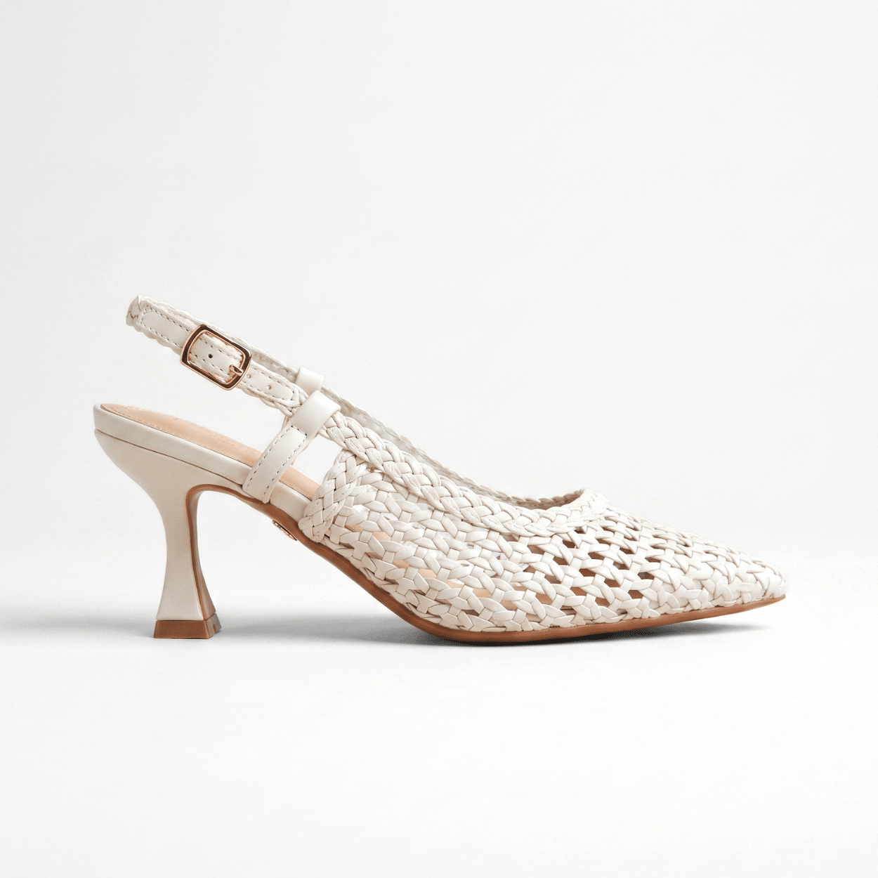 Cream White Slingback Pumps - DeeBoutique