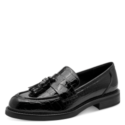 BLACK CROCO PATENT LOAFER
