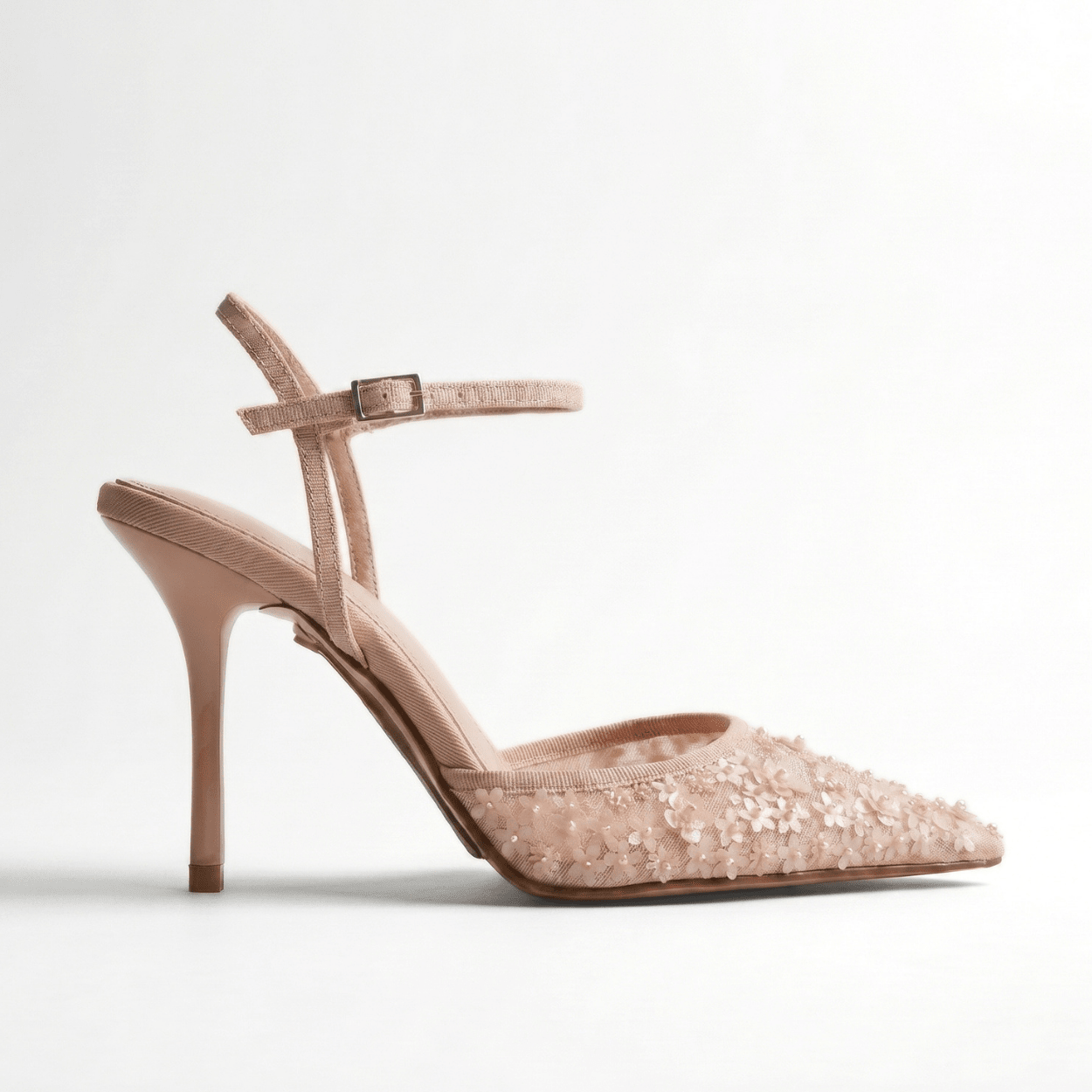 Embellished Ankle Strap Pump - DeeBoutique