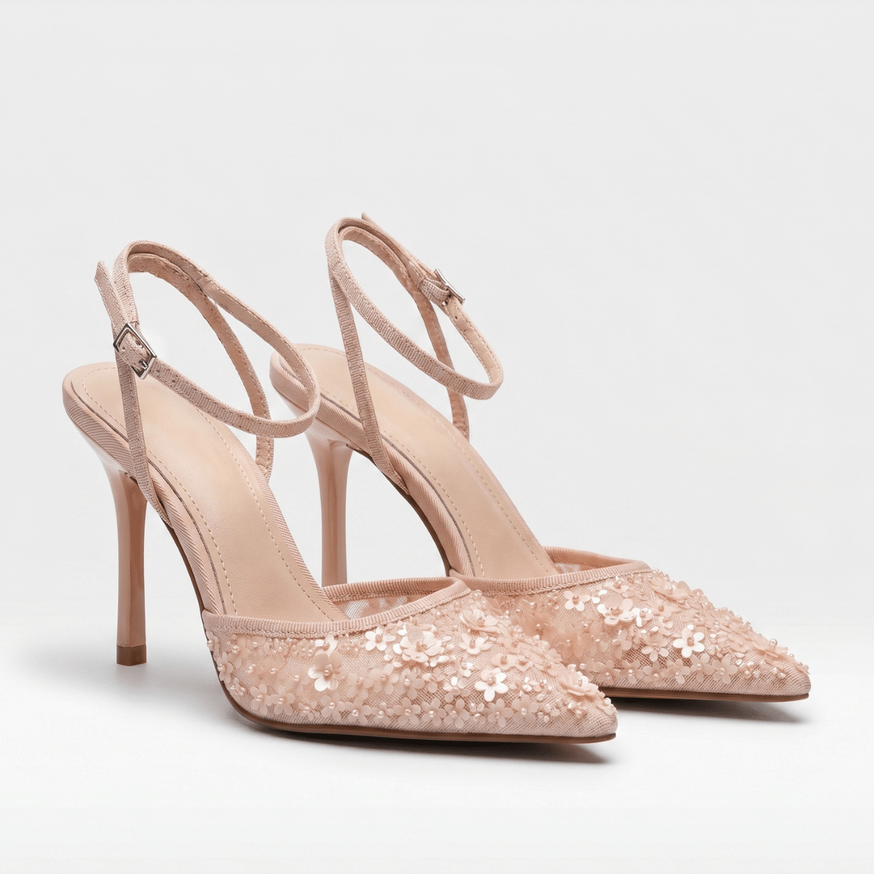 Embellished Ankle Strap Pump - DeeBoutique