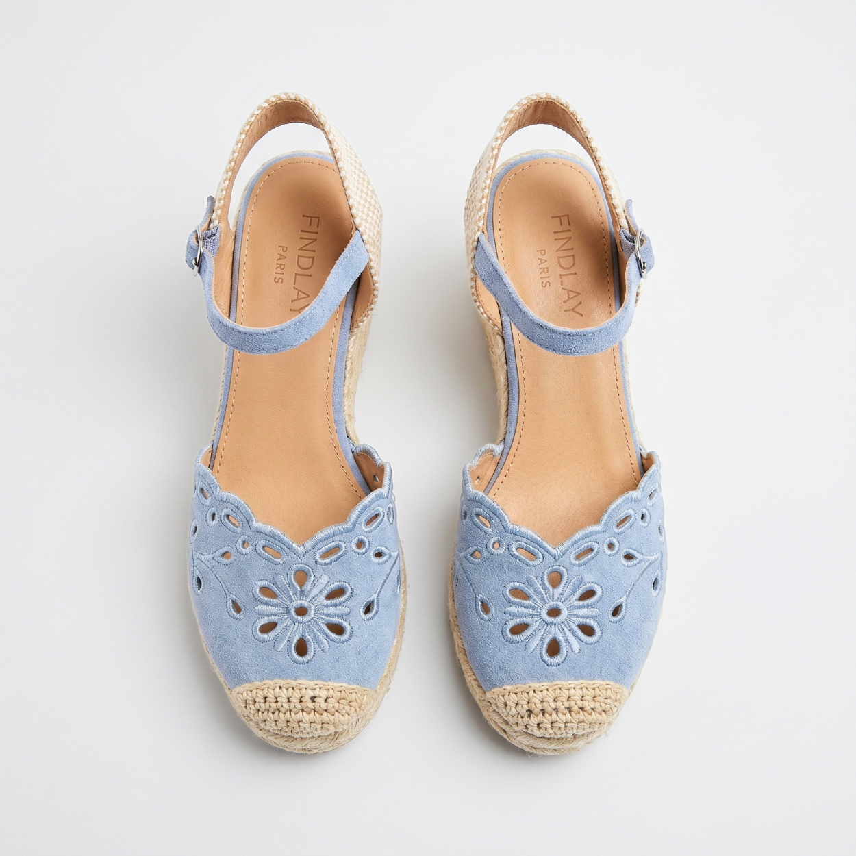 Blue Ankle Strap Wedges