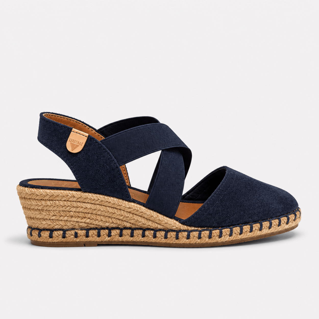 Navy Cross Strap Wedges - DeeBoutique