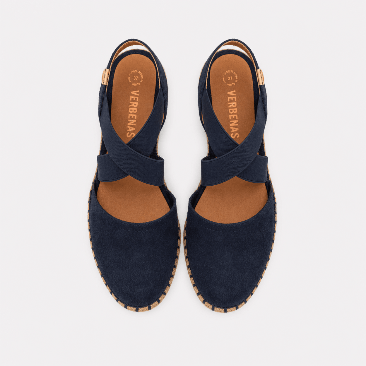 Navy Cross Strap Wedges - DeeBoutique