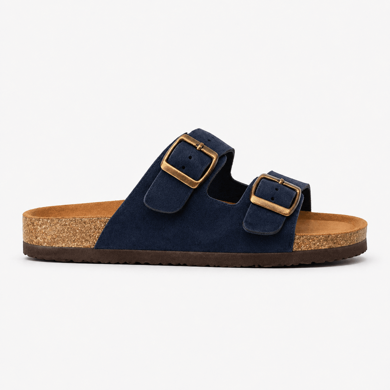 Navy Double Strap Sandal - DeeBoutique