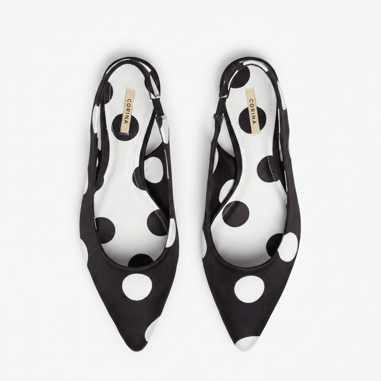 Polka Dot Pointed Slingback Flat - DeeBoutique