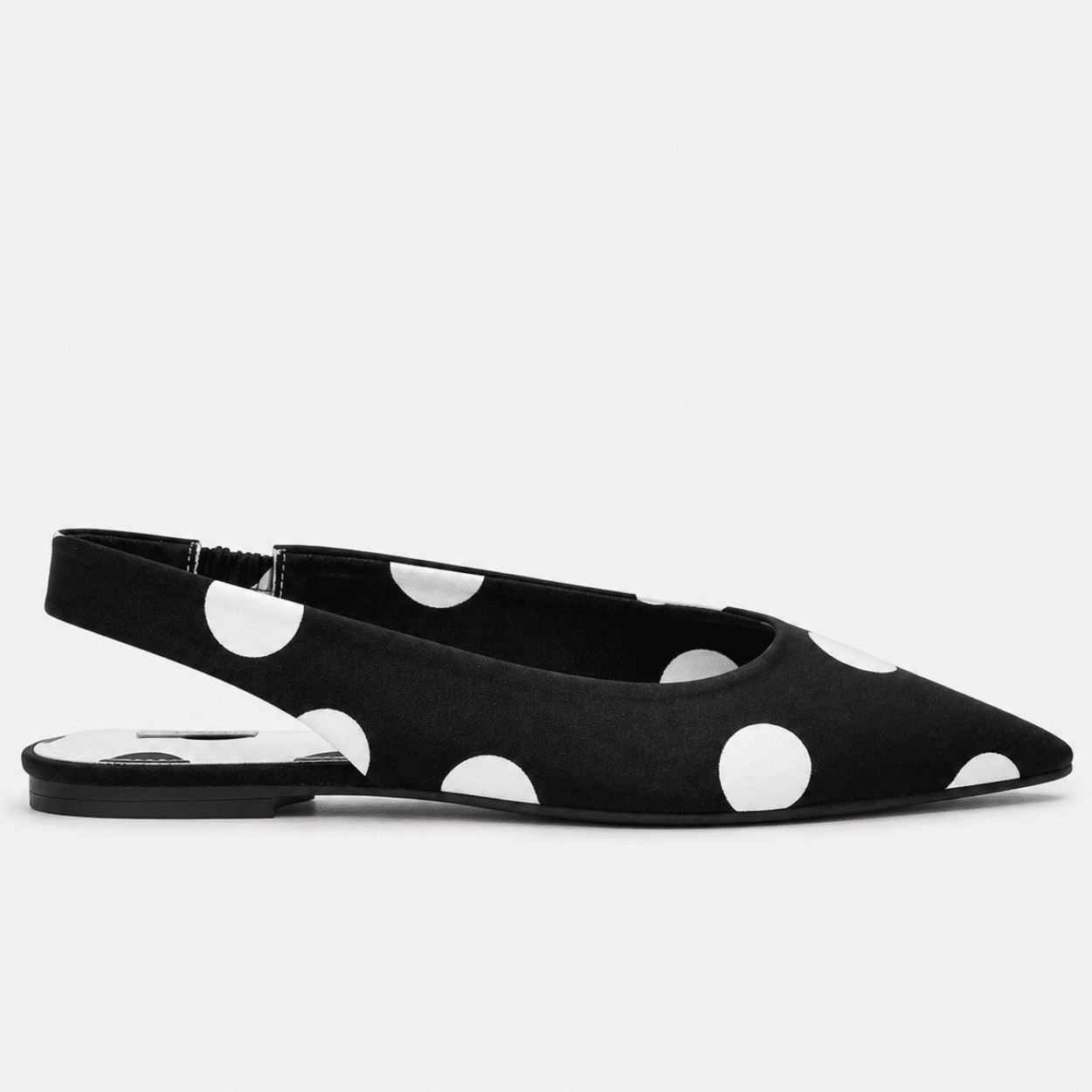 Polka Dot Pointed Slingback Flat - DeeBoutique