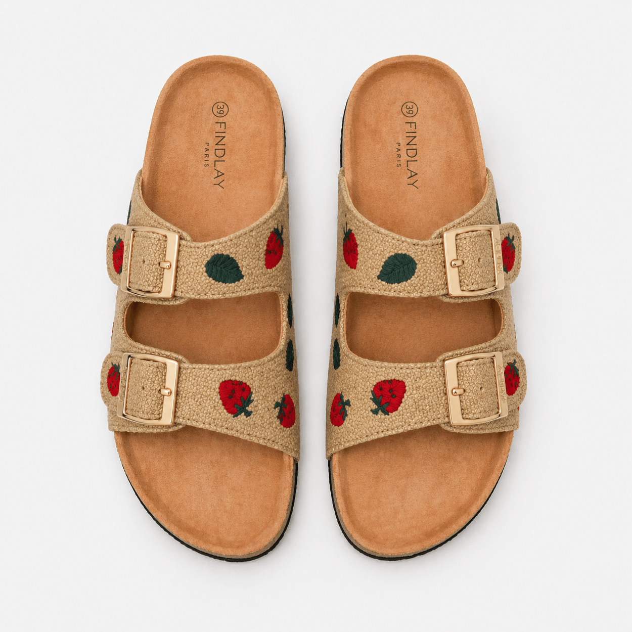 Strawberry Double Strap Slide Sandal - DeeBoutique