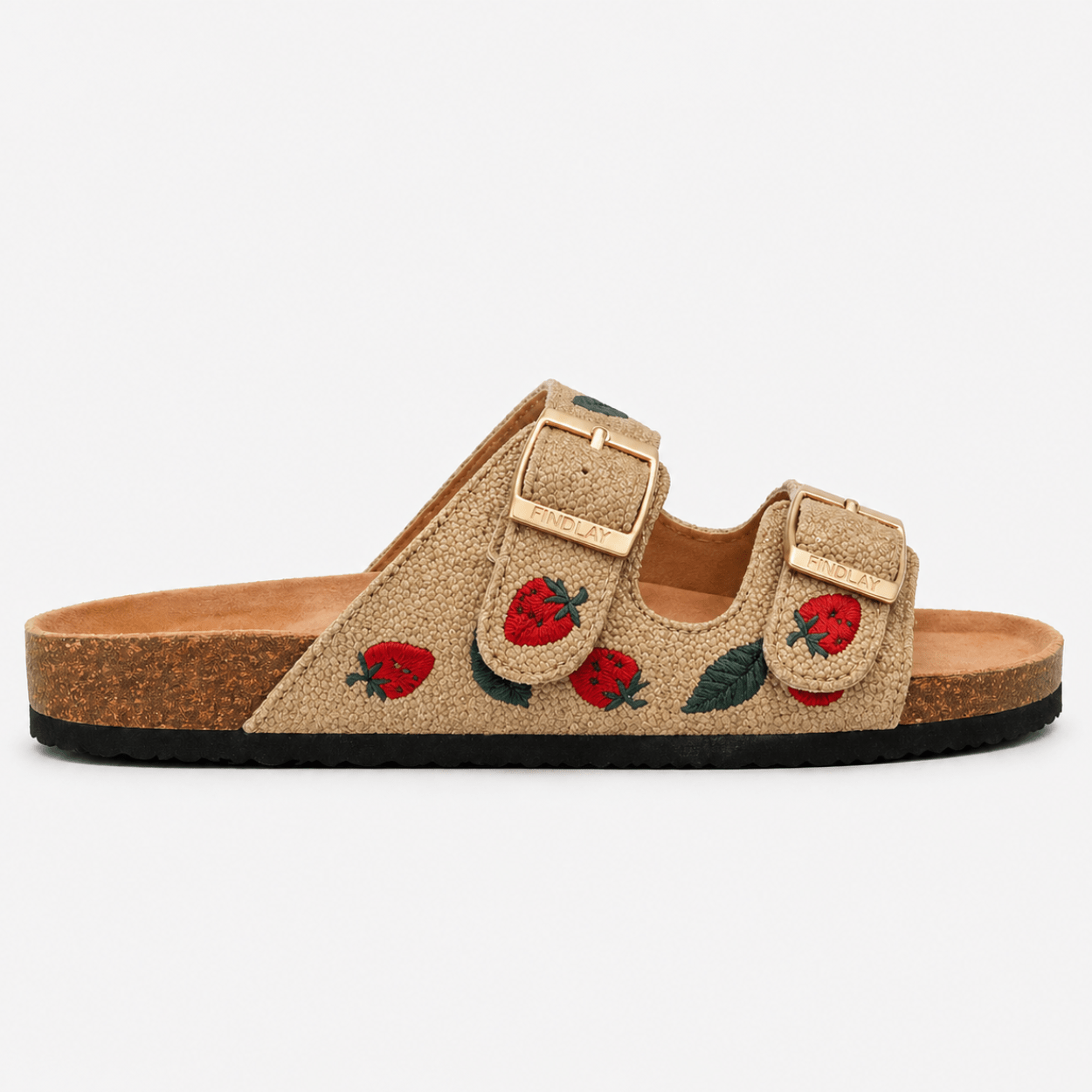 Strawberry Double Strap Slide Sandal - DeeBoutique