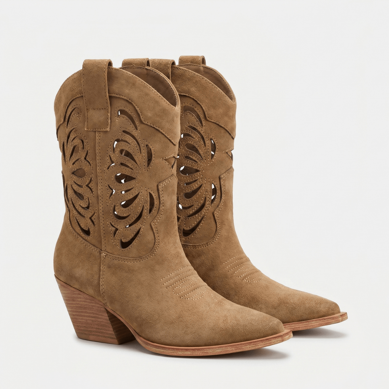 Tan Cut - Out Western Boot - DeeBoutique