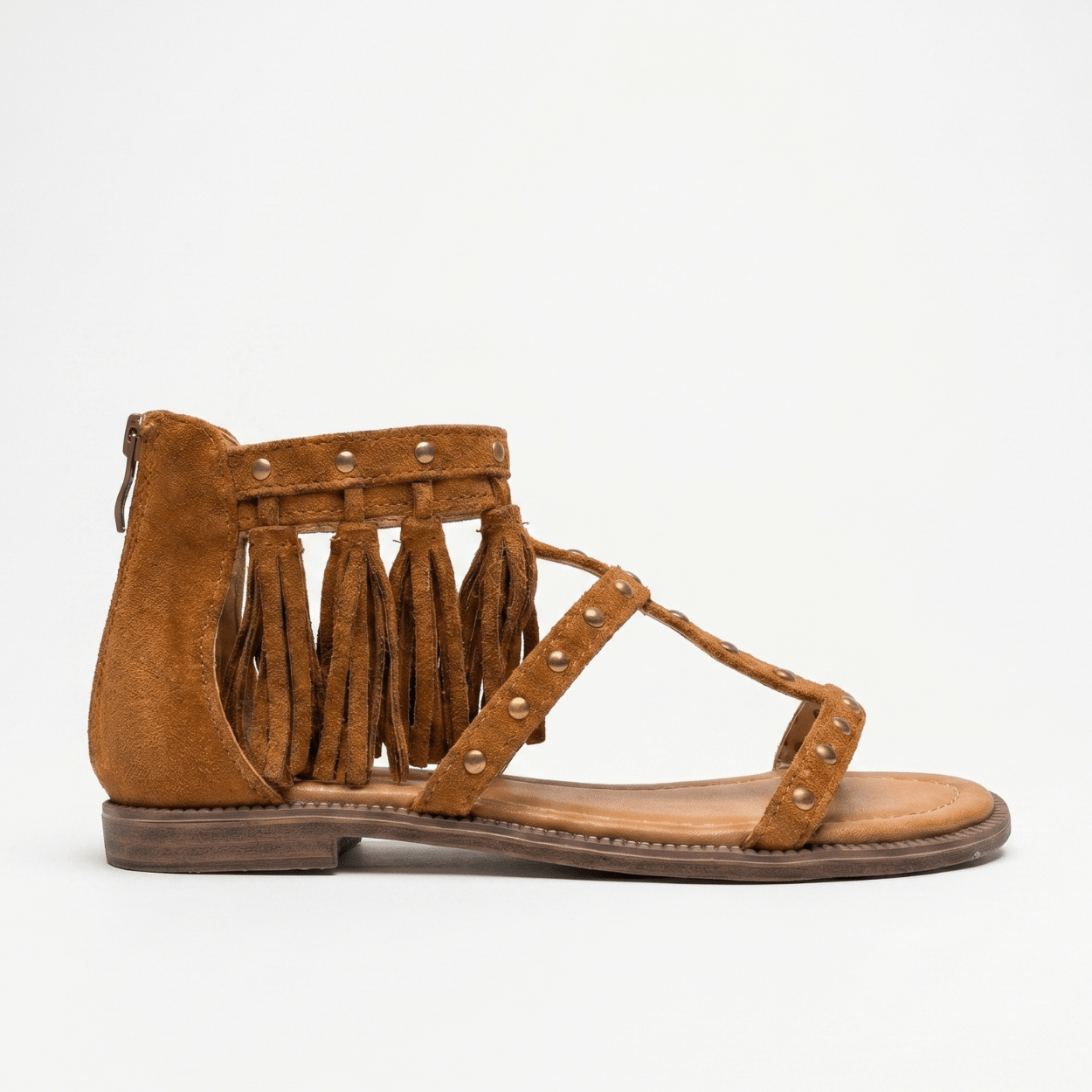 Tan Gladiator Ankle Cuff Sandal - DeeBoutique