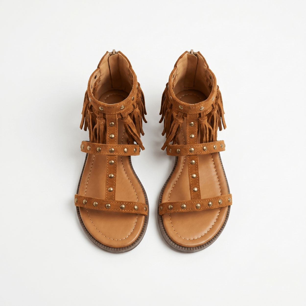Tan Gladiator Ankle Cuff Sandal - DeeBoutique