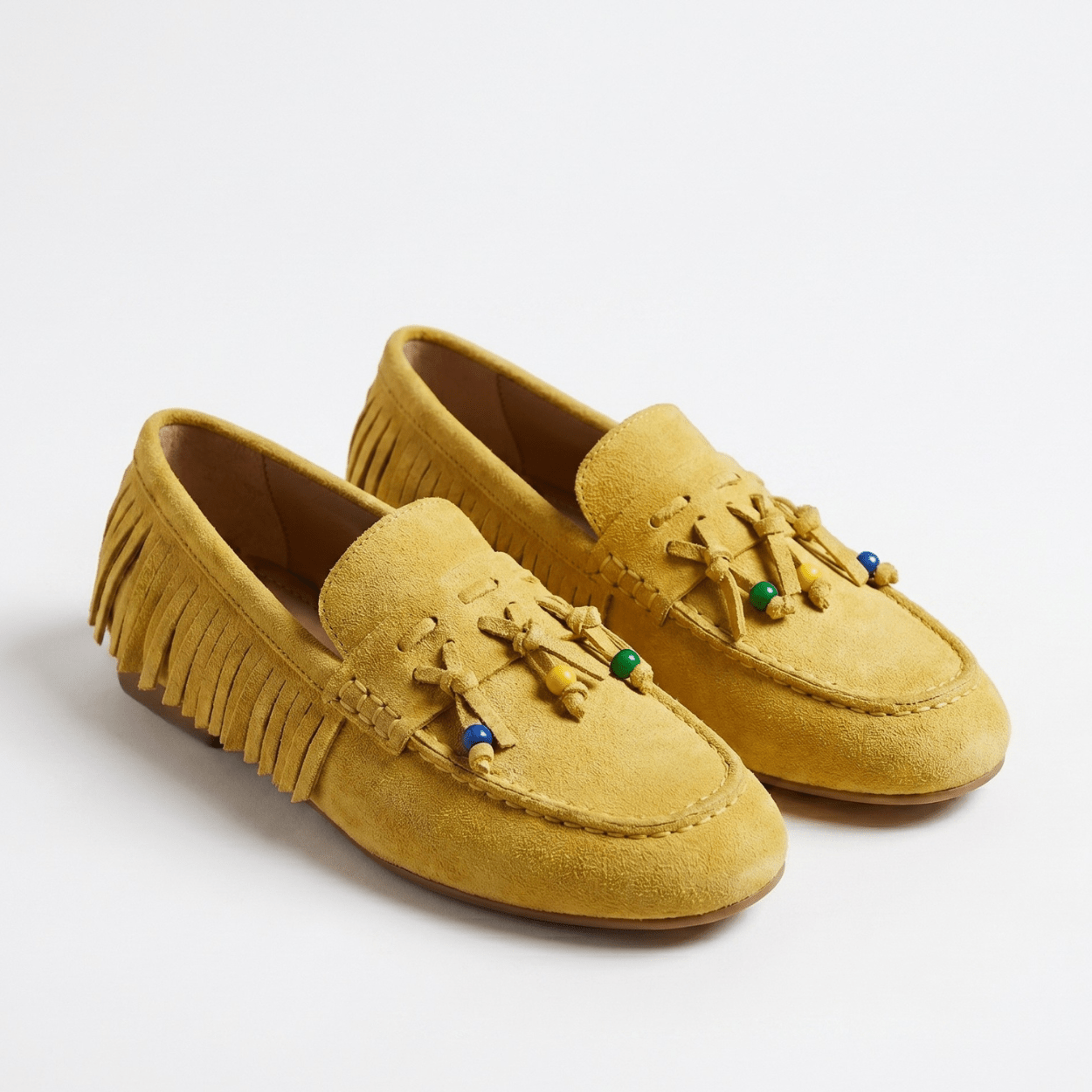 Yellow Fringe Loafers - DeeBoutique