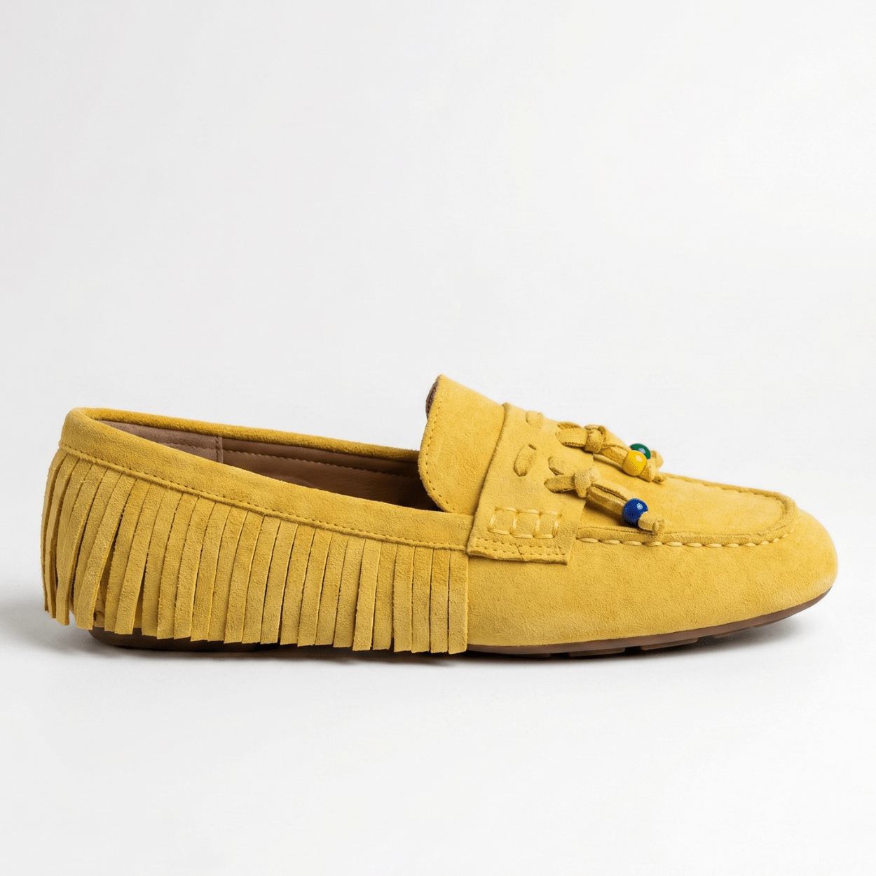 Yellow Fringe Loafers - DeeBoutique